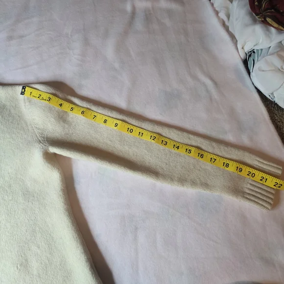 Lauren Ralph Lauren Cream Cable-Front Shawl-Collar Turtleneck Sweater - Picture 8 of 8